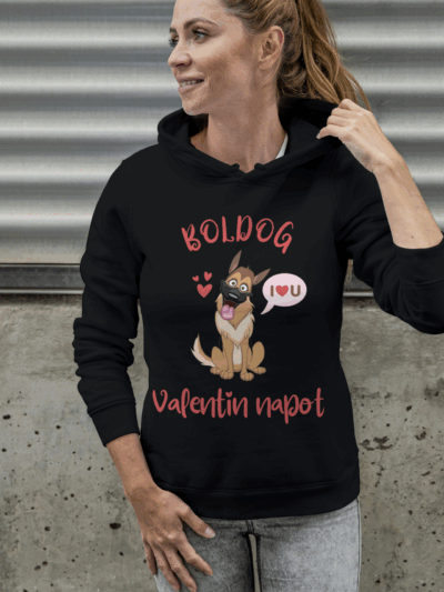 "Boldog Valentin napot" kapucnis pulóver