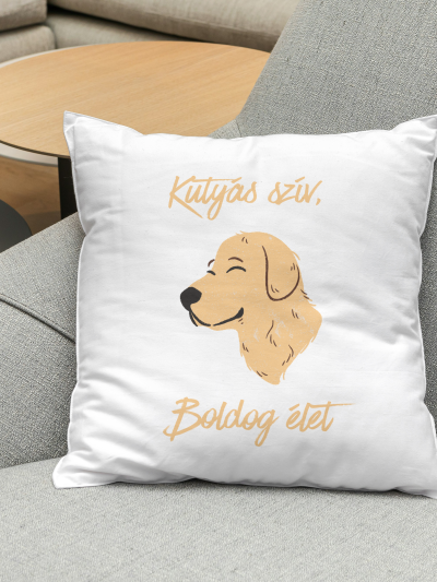 Kutyás szív, boldog élet párna